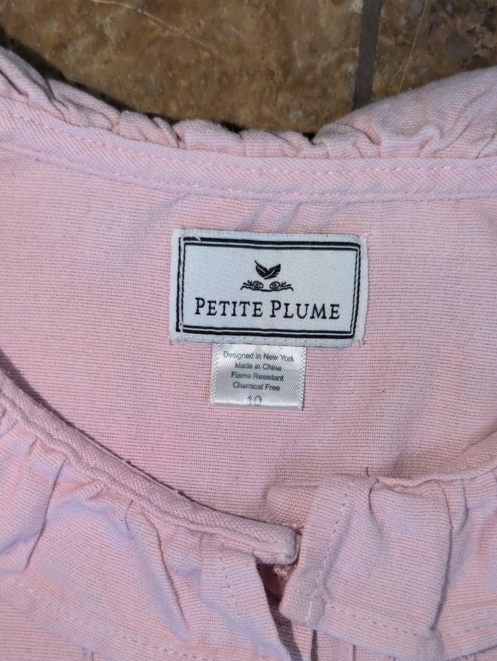 Petite Plume girl's nightgown. Pink. Size 10. - Picture 2 of 3